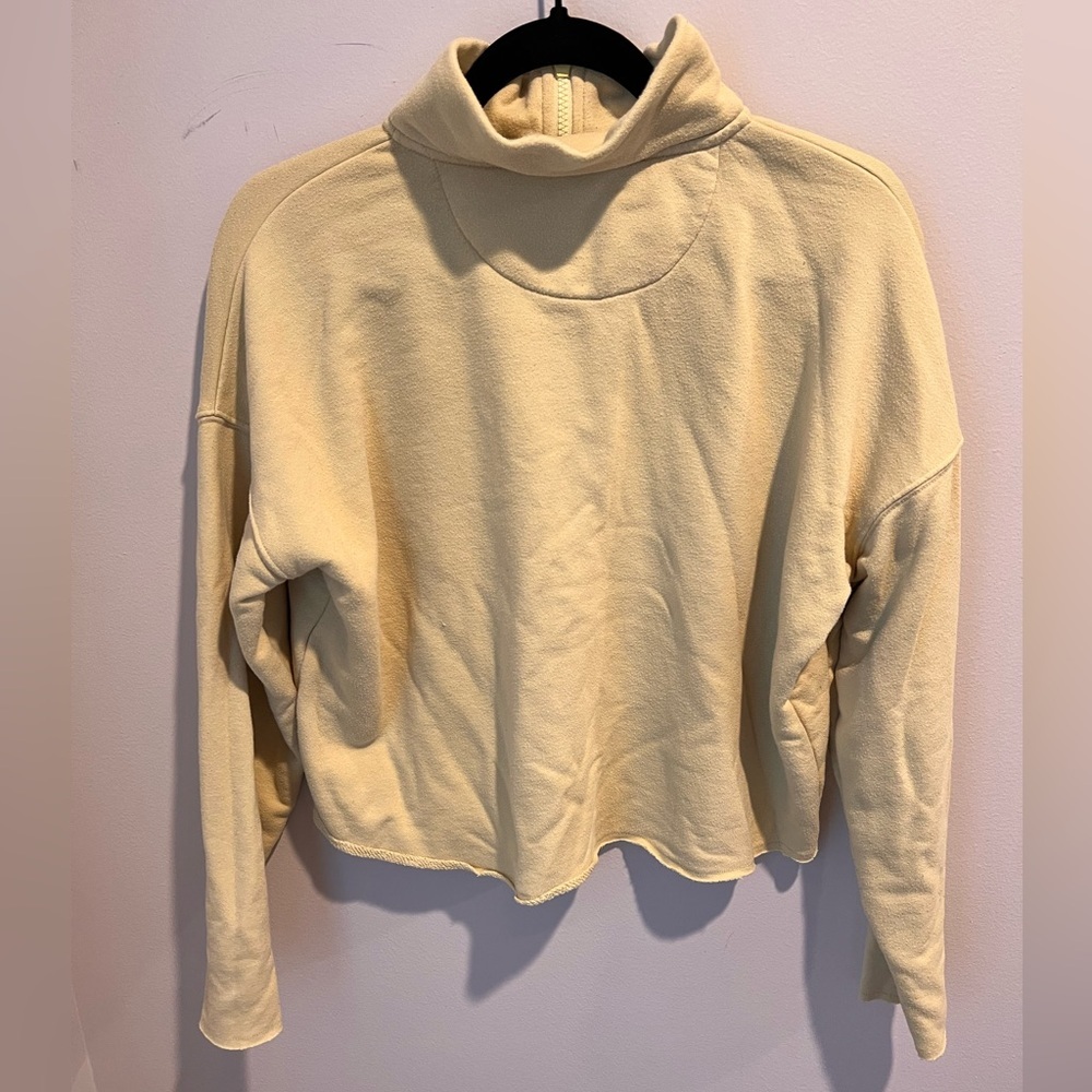Aerie Yellow Quarter-Zip Cropped collared Sweatshirt - Picture 2 of 4